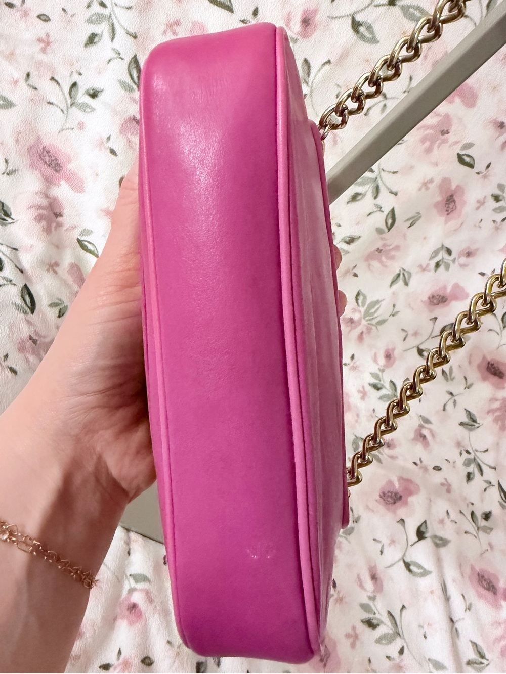 🌸 Coach SUPER RARE Turnlock Hot Pink Colorblock Tattersall Legacy Gold Chain - Picture 6 of 8